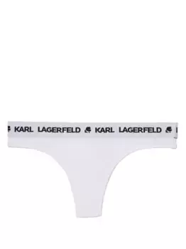 Трусы-стринги с логотипом KARL LAGERFELD, белый