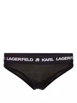 Трусы-стринги с логотипом KARL LAGERFELD, черный