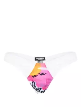 Трусы-стринги с принтом Dsquared2, белый