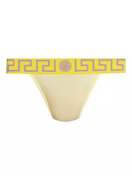 Трусы-стринги с узором Greca Versace, желтый