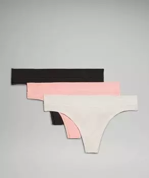 Трусы-стринги UnderEase со средней посадкой 3 шт Lululemon, белый