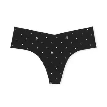 Трусы-стринги Victoria's Secret No-Show Smooth, черный/белый