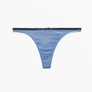 Трусы-стринги Zara Contrast Lace, голубой