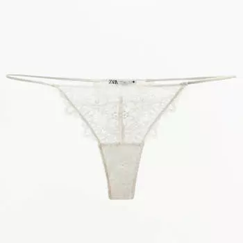 Трусы-стринги Zara Lace, молочный