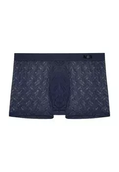 Трусы Temptation короткие, кружевные, с лейблом, мужские HOM, темно-синий