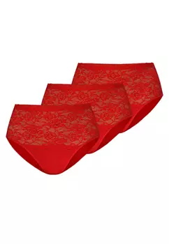 Трусы Teyli 3er Pack: Hohe Taille Baumwoll mit Spitze Violetta, красный