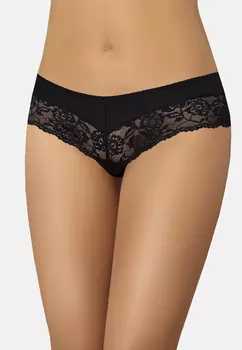Трусы Teyli Brasilianischer Baumwoll mit floraler Spitze Viki, черный