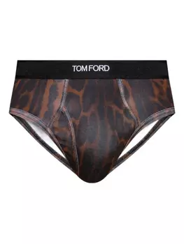 Трусы TOM FORD с леопардовым принтом, коричневый