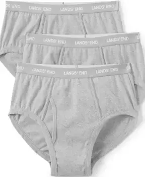 Трусы трикотажные для больших и высоких, 3 шт. в упаковке Lands' End, серый
