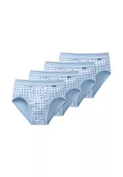 Трусы / трусы в упаковке из 4 шт. Cotton Essentials в тонкую рубчику SCHIESSER, цвет Air