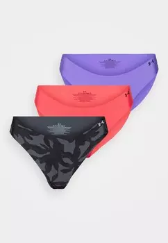 Трусы UNDERWEAR THONG PURE STRETCH NO SHOW PRINT 3 PACK Under Armour, красный