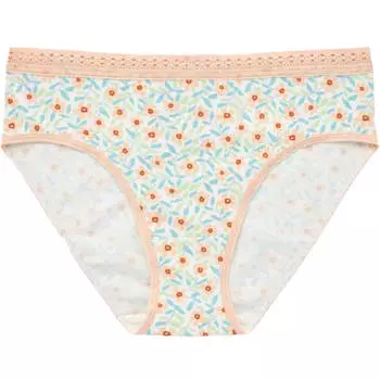 Трусы Uniqlo Floral Mid Rise, светло-оранжевый