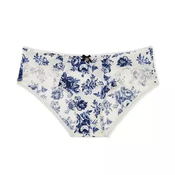 Трусы Victoria's Secret Body By Victoria Lace-inset Hiphugger Smooth, белый/синий