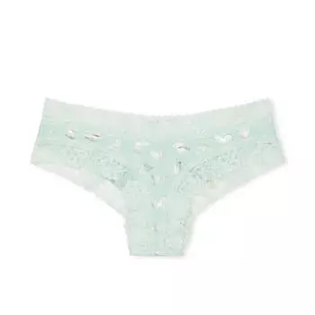 Трусы Victoria`s Secret Lace Waist Cotton Cheeky, мятный