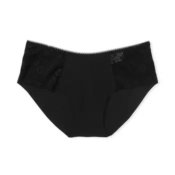 Трусы Victoria's Secret No-Show Hiphugger In Lace Detail, черный