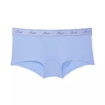Трусы Victoria's Secret Pink Logo Logo Cotton Boyshort, синий
