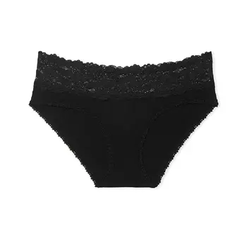 Трусы Victoria's Secret Pink Wink Lace-trim Hiphugger, черный