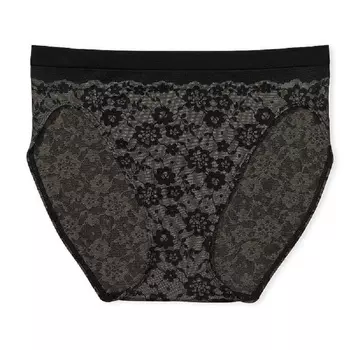 Трусы Victoria's Secret Seamless Posey Lace High-Leg Brief, черный