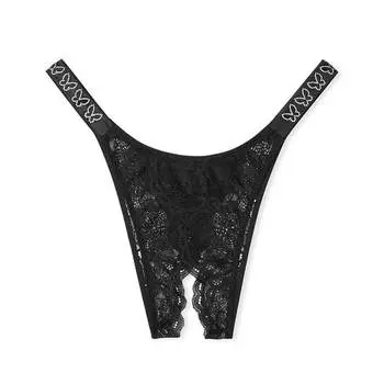 Трусы Victoria`s Secret Shine Strap Brazilian, чёрный