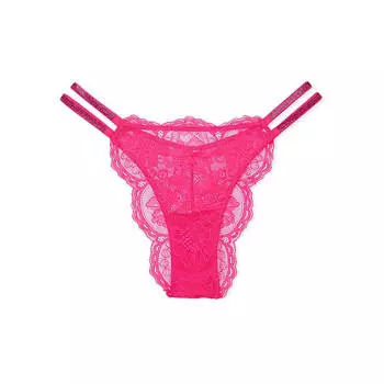 Трусы Victoria's Secret Very Double Shine Strap Lace Brazilian, розовый