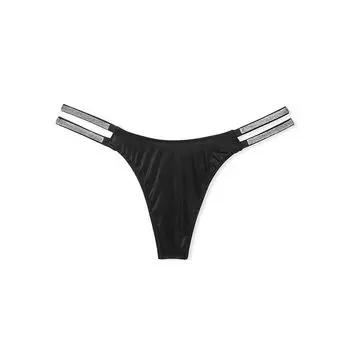 Трусы Victoria's Secret Very Sexy Double Shine Strap Smooth Thong, черный