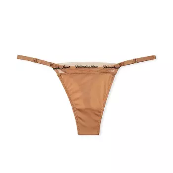 Трусы Victoria's Secret Very Sexy Strappy Lace Crotchless Thong, бежевый