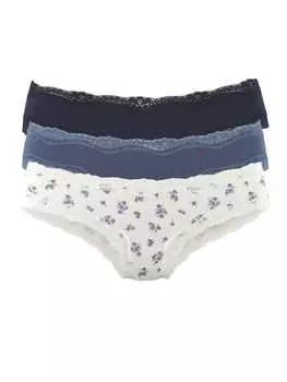Трусы Vivance, цвет creme bedruckt, blau uni, navy uni