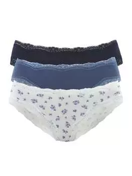 Трусы Vivance, цвет creme bedruckt, blau uni, navy uni