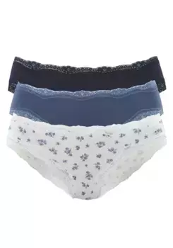 Трусы Vivance Jazz Pants (3 шт.) из эластичного хлопка, синий