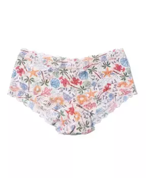 Трусы Women's Printed Signature Lace Boyshort Hanky Panky, белый