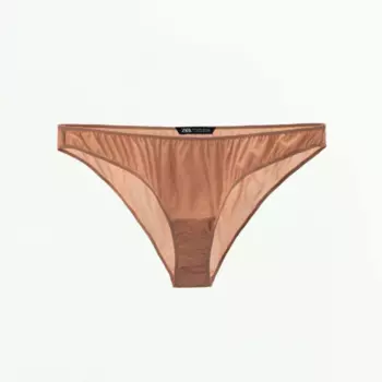 Трусы Zara Silk - Limited Edition, бежево-розовый