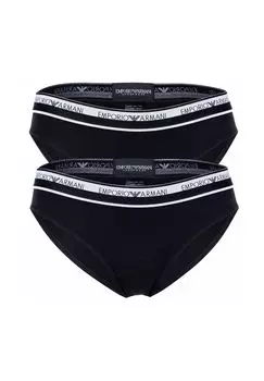 Трусы женские, 2 шт. - ICON LOGOBAND, трусы, хлопок стрейч EMPORIO ARMANI, черный