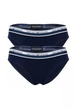 Трусы женские, 2 шт. - ICON LOGOBAND, трусы, хлопок стрейч EMPORIO ARMANI, цвет Marine