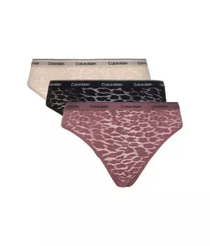 Трусы женские Calvin Klein Underwear кружевные бразильские 3 шт, мультиколор