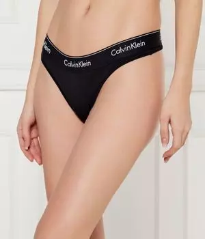 Трусы женские Calvin Klein Underwear стринги с логотипом бренда, черный