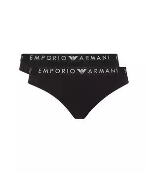Трусы женские Emporio Armani с логотипом 2 шт, черный
