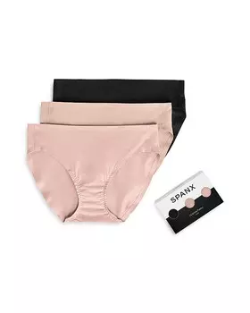Трусы женские Low Rise Cheeky, Pack of 3 SPANX, коричневый/бежевый