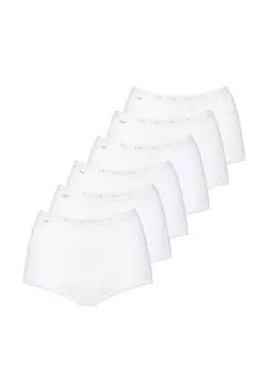 Трусы женские макси, 6 шт. - Basic+, однотонные sloggi