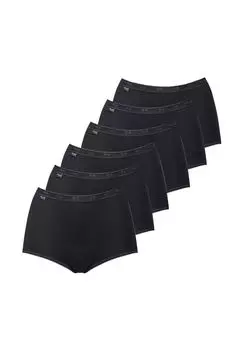 Трусы женские макси, 6 шт. - Basic+, однотонные sloggi, черный