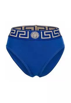 Трусы женские - ТОПЕКА, высокие, нижнее белье, натуральный хлопок, би-стрейч VERSACE, синий
