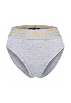 Трусы женские - ТОПЕКА, высокие, нижнее белье, натуральный хлопок, би-стрейч VERSACE, серый