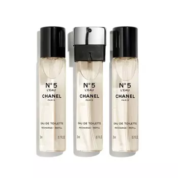 Набор сменных флаконов туалетной воды Chanel N°5 L'Eau, 3х20 мл