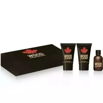 Туалетная вода для мужчин Wood For Him 5 мл + гель для душа 25 мл + средство после бритья 25 мл, Dsquared2