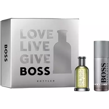 Туалетная вода HUGO BOSS в бутылках 50 мл и дезодорант-спрей 150 мл Рождественский подарочный набор