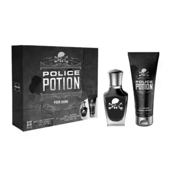 Туалетная вода унисекс Potion For Him Eau de Parfum Estuche de Regalo Police, EDP 30 ml + Gel 100 ml