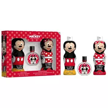 Туалетная вода унисекс Set Mickey y Minnie EDT Disney, EDT 50ML + 2 Gel y Champ 400ML