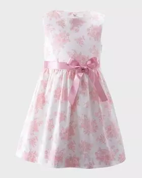 Туаловое платье с цветочным принтом для девочек, размеры 2–10 Rachel Riley, цвет Pink
