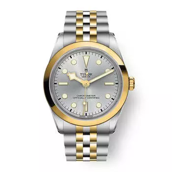 Tudor Black Bay 36 автоматические женские часы из стали и золота с серебристым циферблатом M79643-0002