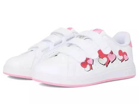 Туфли adidas Kids Advantage Base 2.0 Sportswear Shoes, цвет White/Bliss Pink/Semi Lucid Red