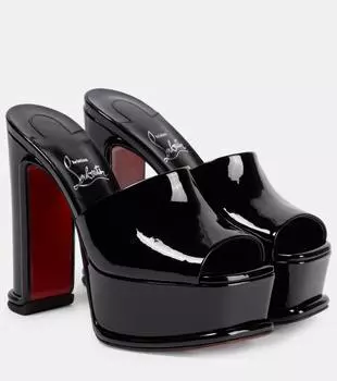 Туфли amali на платформе из лакированной кожи Christian Louboutin, черный